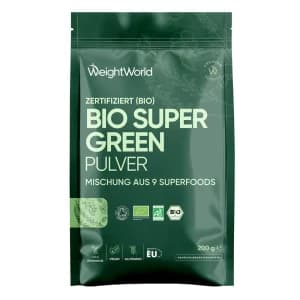 Bio Super Greens Pulver - 200g - Veganes Bio-protein pulver ist eine biologische proteinquelle & steigert Ihre Vitalität. Offer from WeightWorld DE.