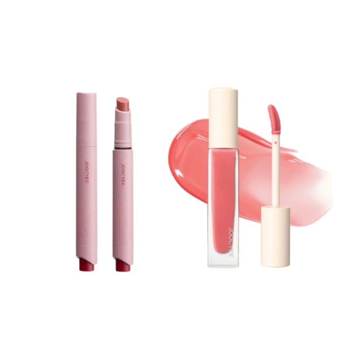 Joocyee - Lightweight Non-Smudging Velvet Rouge - 3g - 100 Gray Pink (1ea) & Summer Fizz Watery Lip Oil - 5g - 02 Sunset Sea.... Oferta de Stylevana PT.