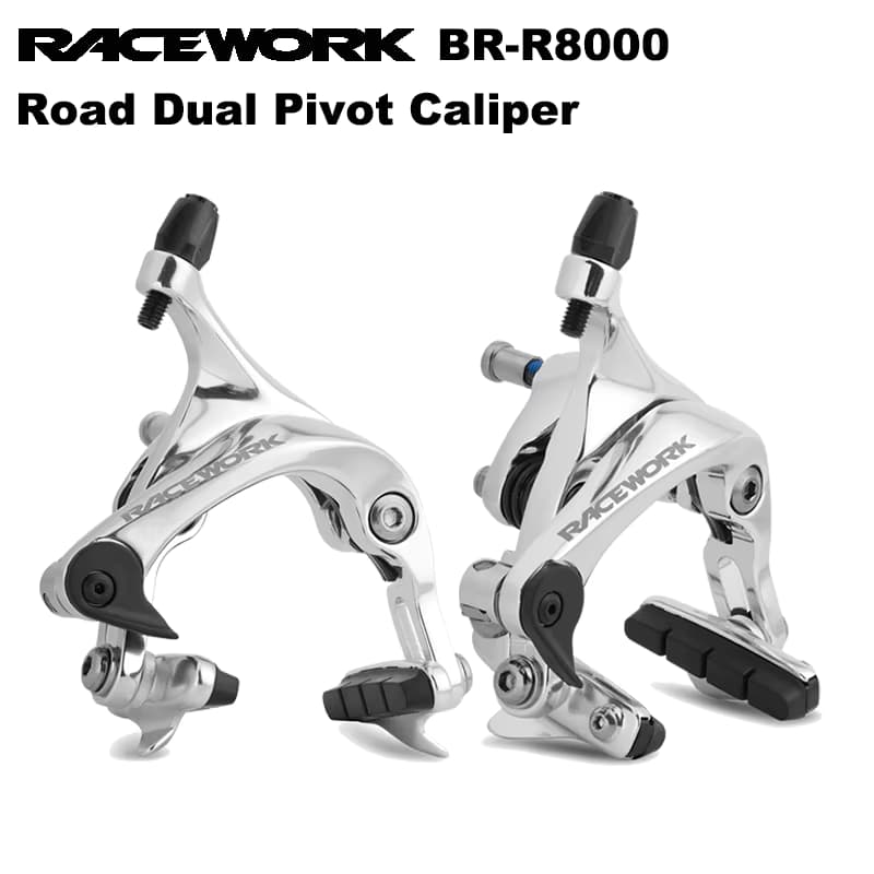 RACEWORK Rennrad Dual Pivot Bremssättel Aluminiumlegierung Leichte C-förmige vordere und hintere Bremsen Side Pull Caliper Felgenbremssättel