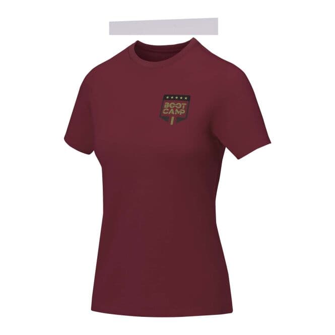 48h Express-Druck Werbeartikel Nanaimo Damen T Shirt – Tiefes Burgunderrot – L – mit Logo bedruckt