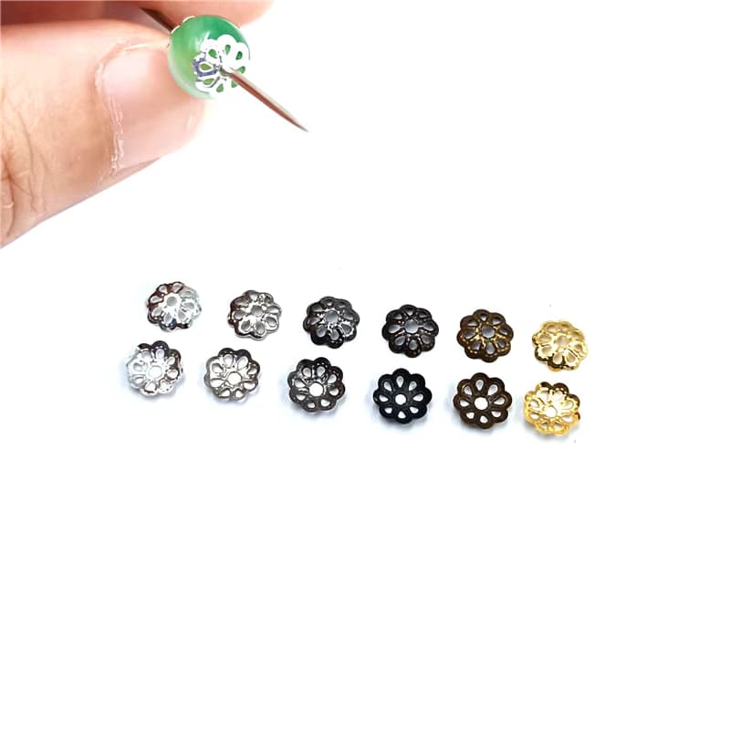 300 Teile/los 6mm Mini Hohle Blume Metall Lose Spacer Perlen Kappen Für Ohrringe Mode Diy Schmuck Machen Liefert
