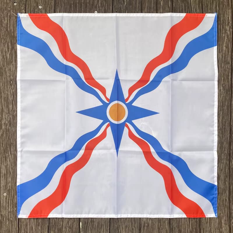 Xvggdg 70*70cm Polyester Assyrische Flagge Syrien Banner Maßgefertigte Flagge
