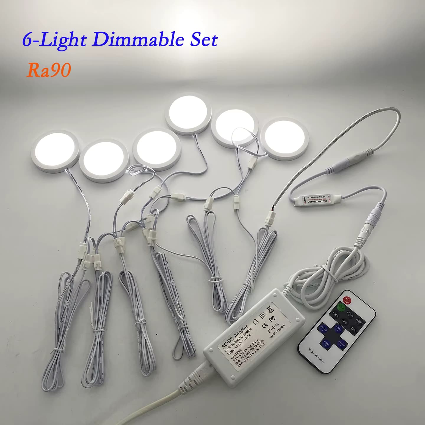 LED 12V Einstellbares Lichtset LED Dimmbare Mini-Deckeneinbauleuchte 3W 100V-240V Schrank Küche Kleiderschrank Innenbereich mit Fernbedienung