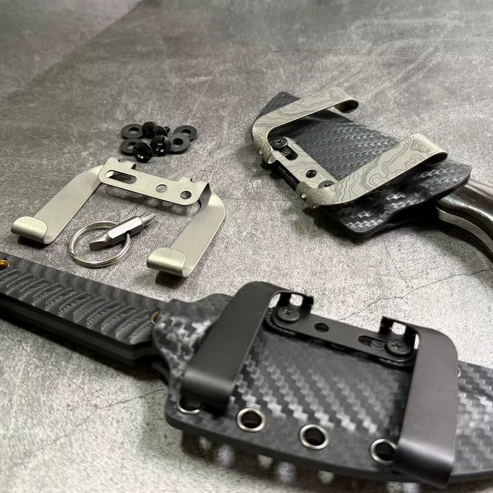 Titanlegierung Messer-Rückenclips Taschenclip Outdoor-Zubehör Multifunktionale Taschenwerkzeuge Rückenclips EDC