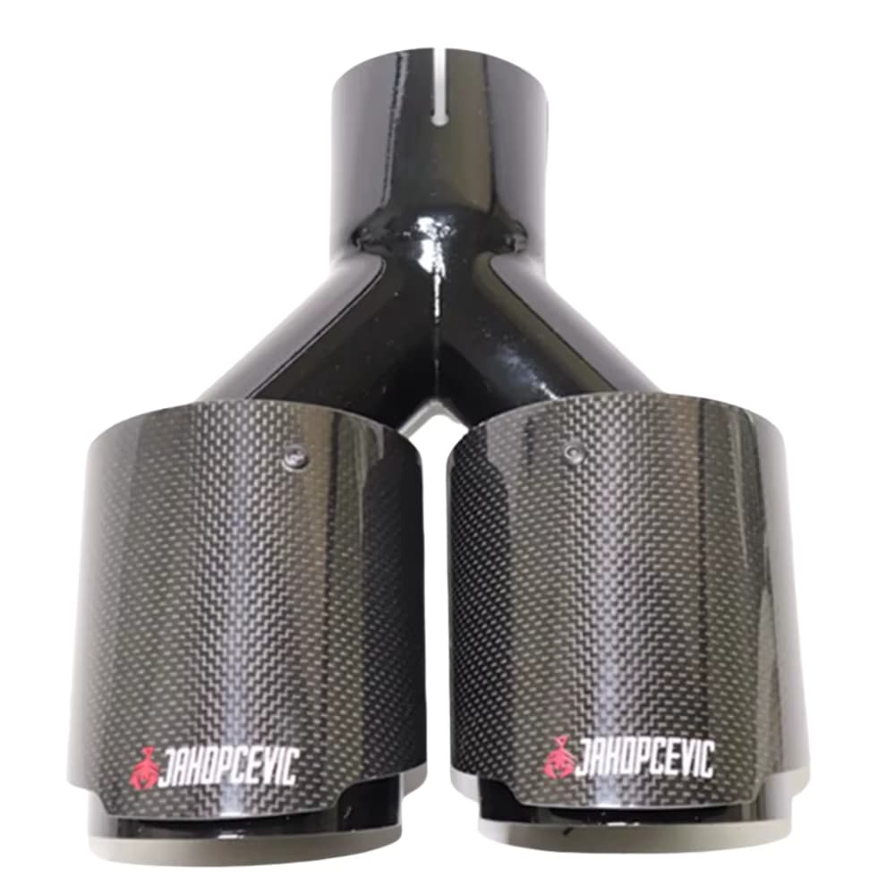 Auto Y Form Carbon Faser Auto Glänzend Schalldämpfer Spitze Doppel Ausgang Auspuffrohr Schalldämpfer Düse Dekoration Universal Edelstahl Schwarz