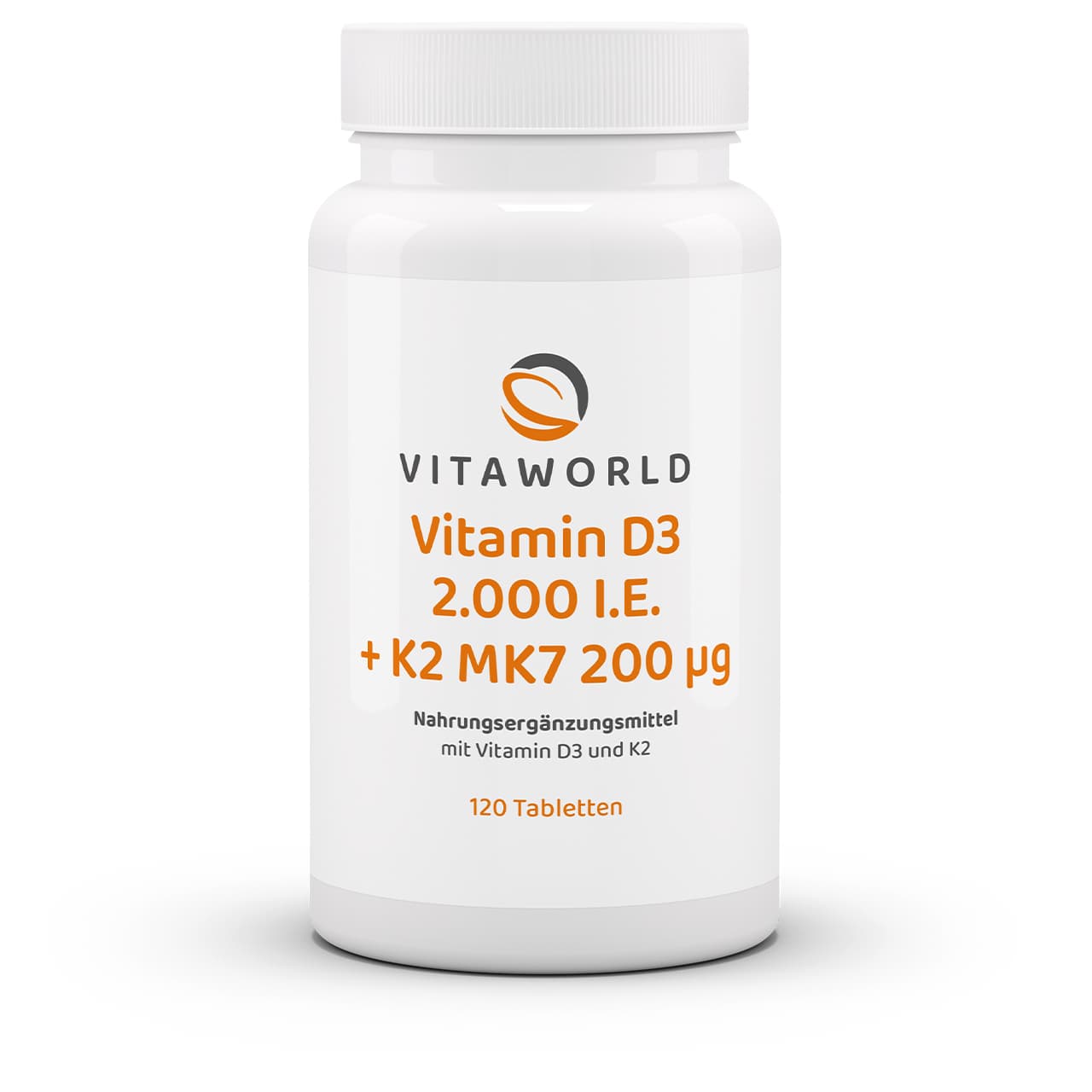 Vitamin D3 2000 I.U. + K2 MK7 200 µg (120 tablets). Angebot von Vita-World DE.