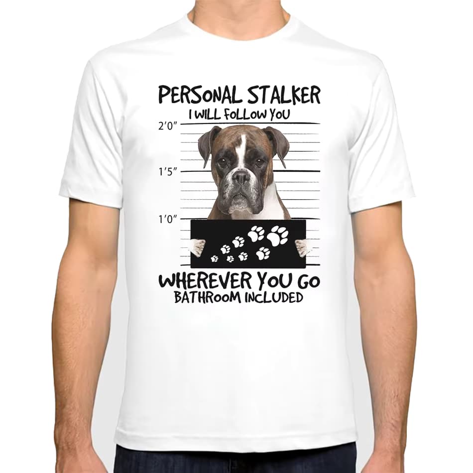Sommer Männer Kurzarm Boxer hund Druck T-Shirt Junge Weiß lustige Hund liebhaber Casual kurzarm T Shirt Unisex streetwear t