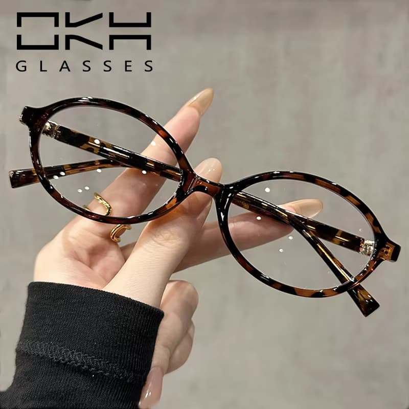 OKH TR90 Ellipse Rahmen Frauen Luxus Trend Gläser Myopie Lesen Blau Licht Blockieren Gläser Anpassbare Rezept Brillen