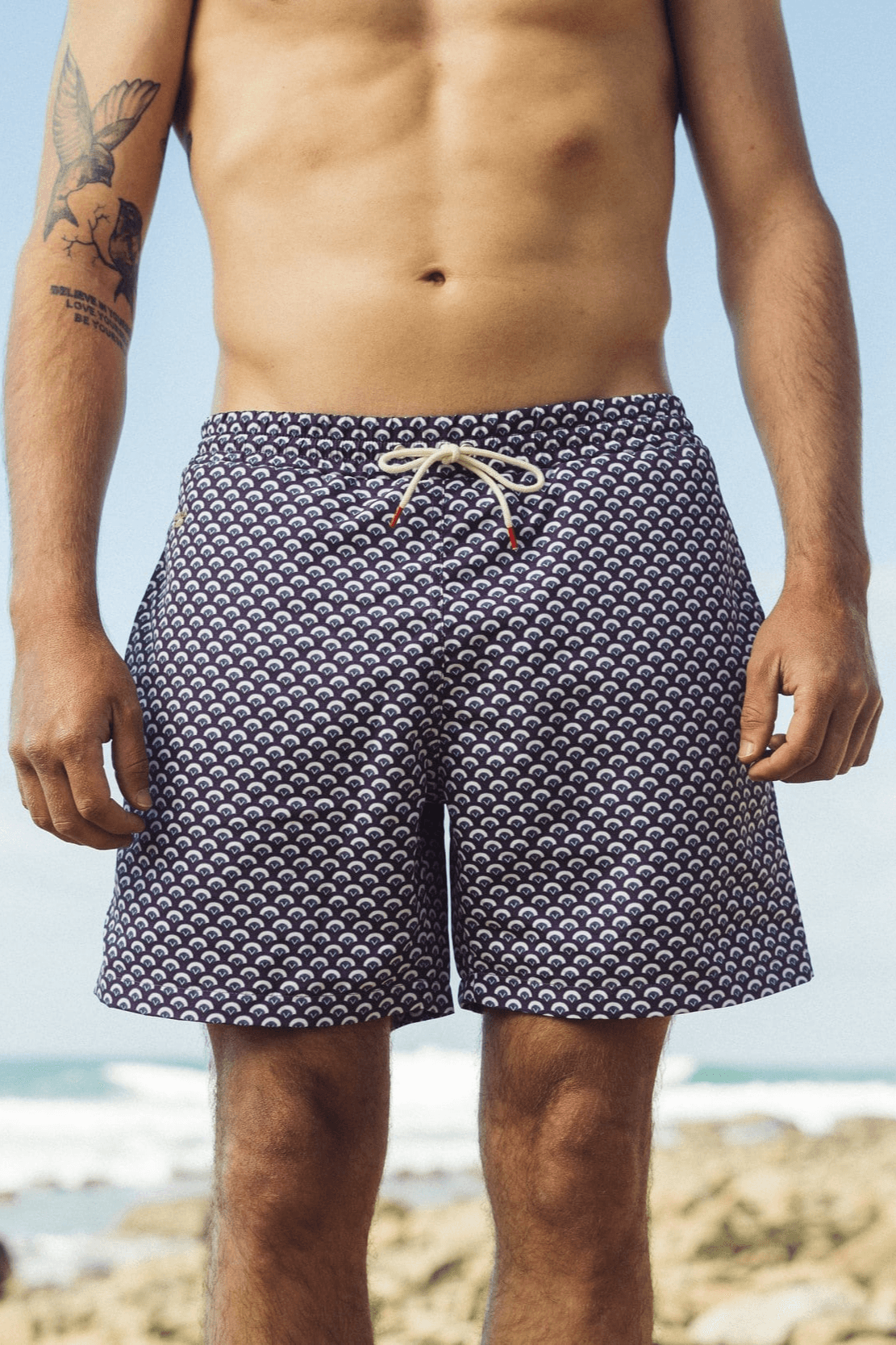 Vanilla Sand Herren vegan Badeshorts Pepe Blau