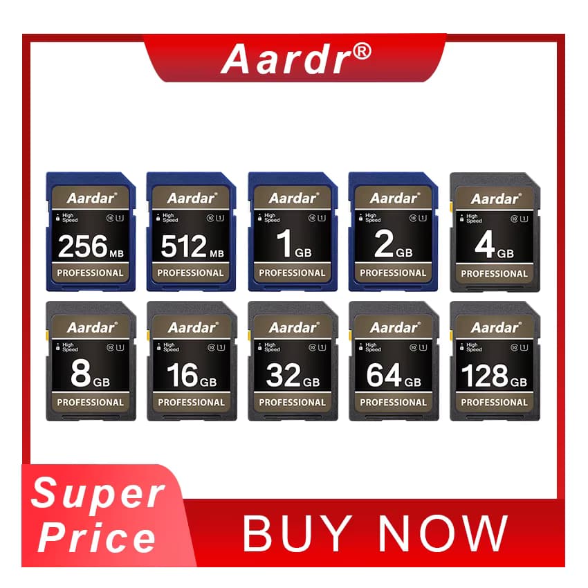256MB 512MB 1G 2G 4G 8G 16G 32G 64G Speicherkarte Hochgeschwindigkeits-Professionelle Speicherkarte für Aardar-Kamera U1 Klasse 10 UHS-I